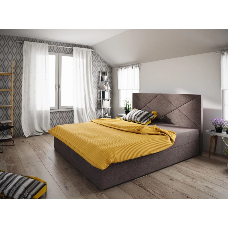 Manželská posteľ s úložným priestorom STIG COMFORT 4 - 200x200, hnedá