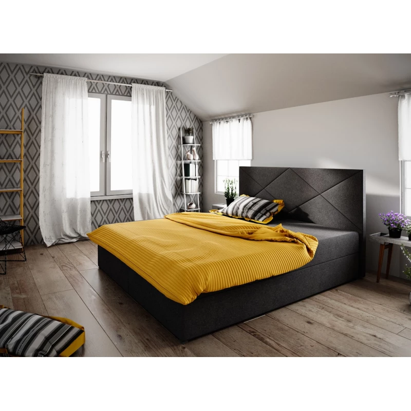 Manželská posteľ s úložným priestorom STIG 4 - 200x200, čierna