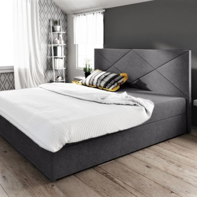 Manželská posteľ s úložným priestorom STIG COMFORT 4 - 180x200, šedá