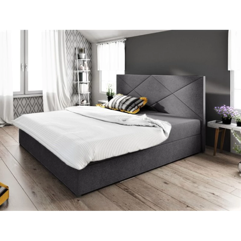 Manželská posteľ s úložným priestorom STIG COMFORT 4 - 180x200, šedá