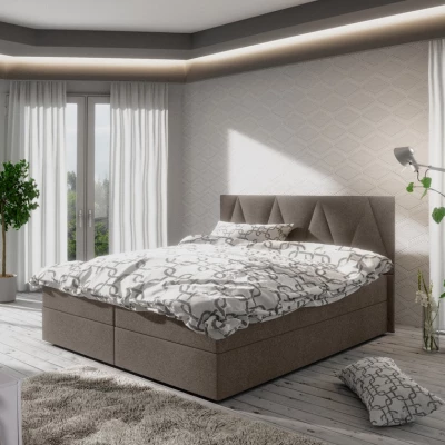Manželská posteľ s úložným priestorom STIG COMFORT 3 - 200x200, svetlo hnedá