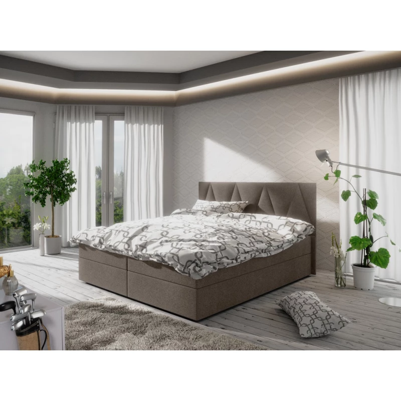 Manželská posteľ s úložným priestorom STIG COMFORT 3 - 180x200, svetlo hnedá