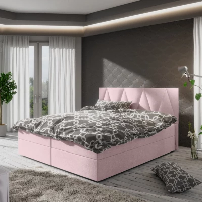 Manželská posteľ s úložným priestorom STIG COMFORT 3 - 200x200, ružová