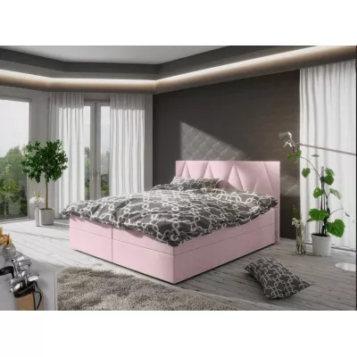 Manželská posteľ s úložným priestorom STIG COMFORT 3 - 200x200, ružová