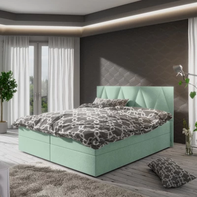 Manželská posteľ s úložným priestorom STIG COMFORT 3 - 180x200, svetlo zelená