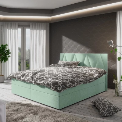 Manželská posteľ s úložným priestorom STIG 3 - 160x200, svetlo zelená