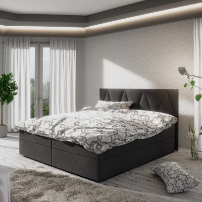 Manželská posteľ s úložným priestorom STIG COMFORT 3 - 140x200, čierna