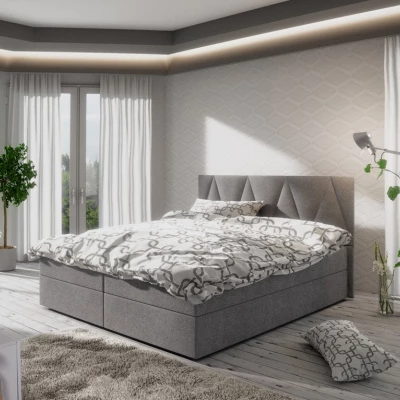 Manželská posteľ s úložným priestorom STIG COMFORT 3 - 160x200, svetlo šedá