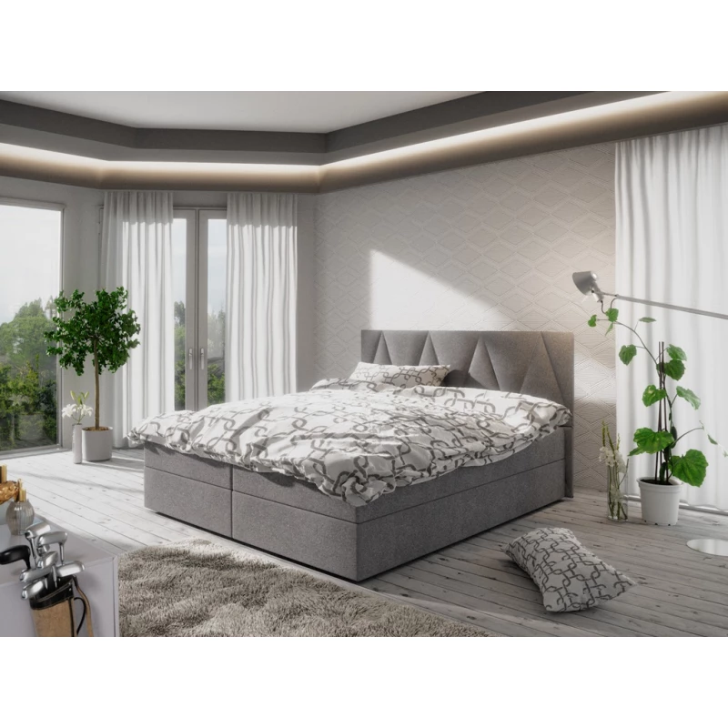 Manželská posteľ s úložným priestorom STIG COMFORT 3 - 160x200, svetlo šedá