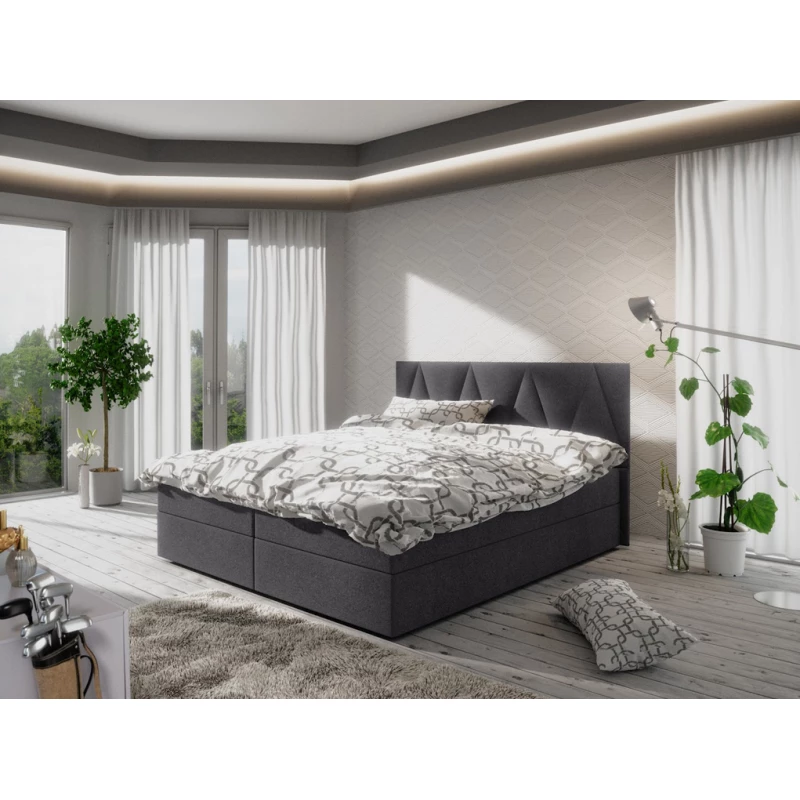 Manželská posteľ s úložným priestorom STIG COMFORT 3 - 200x200, šedá