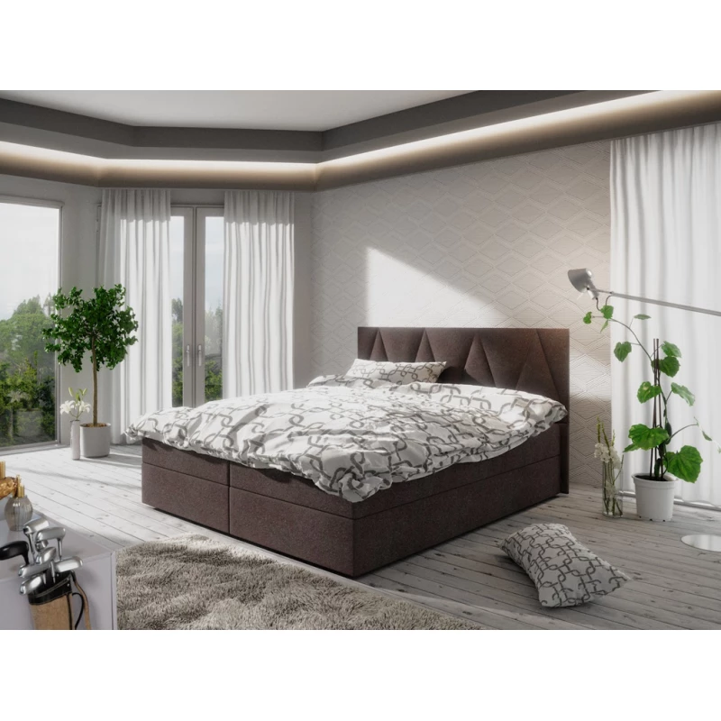 Manželská posteľ s úložným priestorom STIG COMFORT 3 - 180x200, hnedá