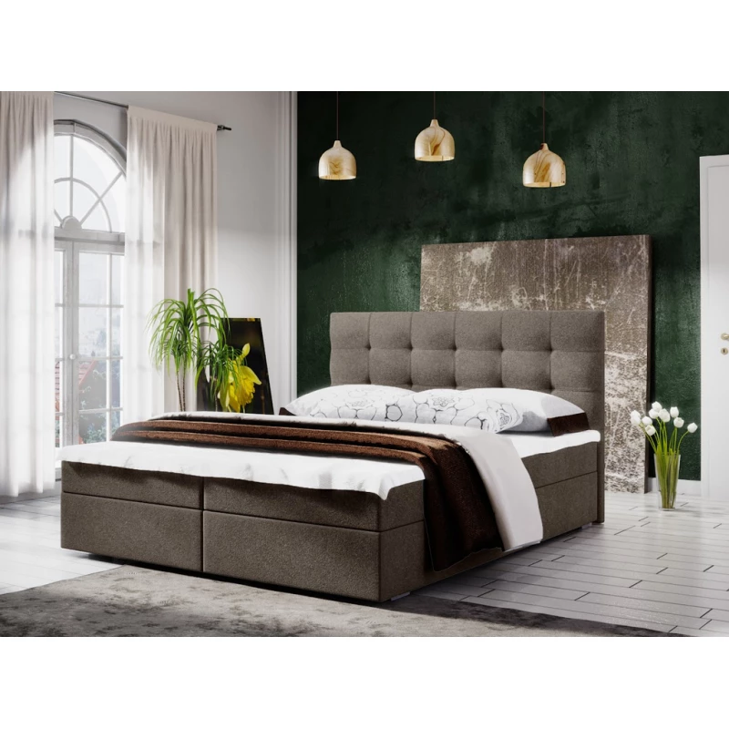 Manželská posteľ s úložným priestorom STIG COMFORT 5 - 200x200, svetlo hnedá