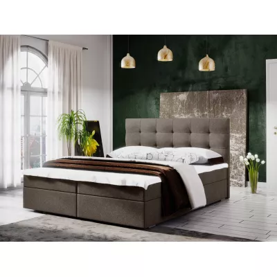 Manželská posteľ s úložným priestorom STIG COMFORT 5 - 200x200, svetlo hnedá