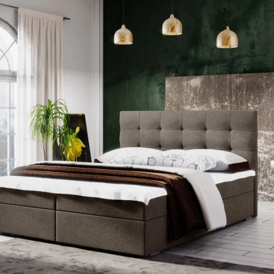 Manželská posteľ s úložným priestorom STIG COMFORT 5 - 140x200, svetlo hnedá