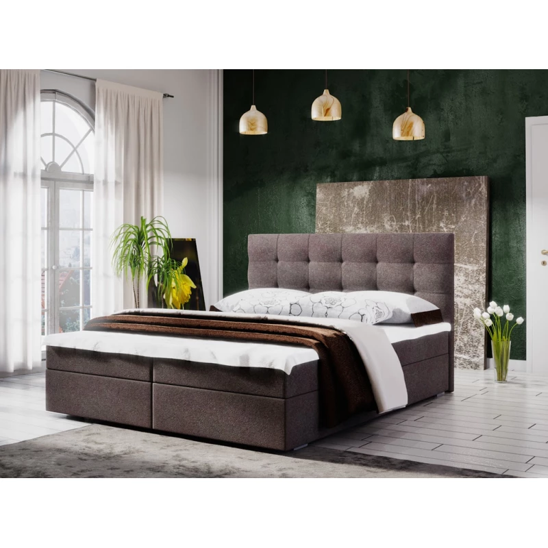 Manželská posteľ s úložným priestorom STIG COMFORT 5 - 200x200, hnedá