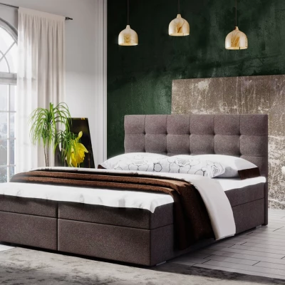 Manželská posteľ s úložným priestorom STIG COMFORT 5 - 140x200, hnedá