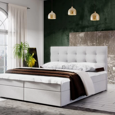 Manželská posteľ s úložným priestorom STIG 5 - 200x200, béžová