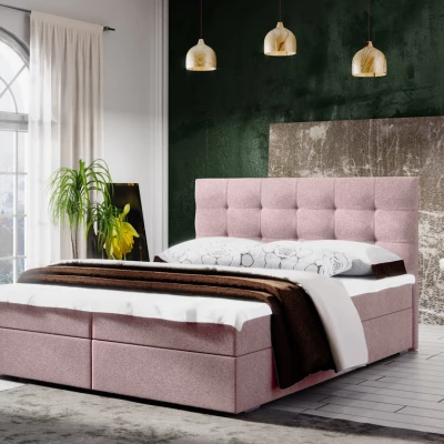 Manželská posteľ s úložným priestorom STIG COMFORT 5 - 200x200, ružová
