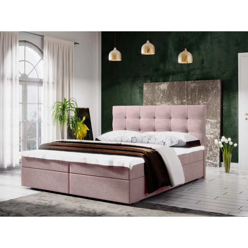 Manželská posteľ s úložným priestorom STIG COMFORT 5 - 140x200, ružová