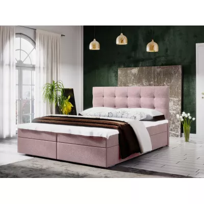 Manželská posteľ s úložným priestorom STIG 5 - 200x200, ružová