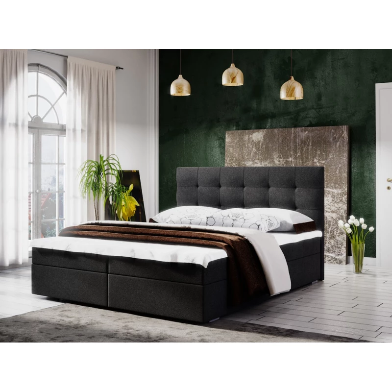 Manželská posteľ s úložným priestorom STIG 5 - 200x200, čierna