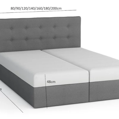 Manželská posteľ s úložným priestorom STIG COMFORT 5 - 180x200, svetlo šedá