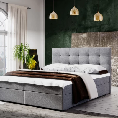 Manželská posteľ s úložným priestorom STIG COMFORT 5 - 160x200, svetlo šedá