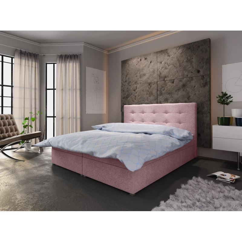 Manželská posteľ s úložným priestorom STIG COMFORT 6 - 200x200, ružová