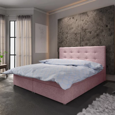 Manželská posteľ s úložným priestorom STIG COMFORT 6 - 140x200, ružová
