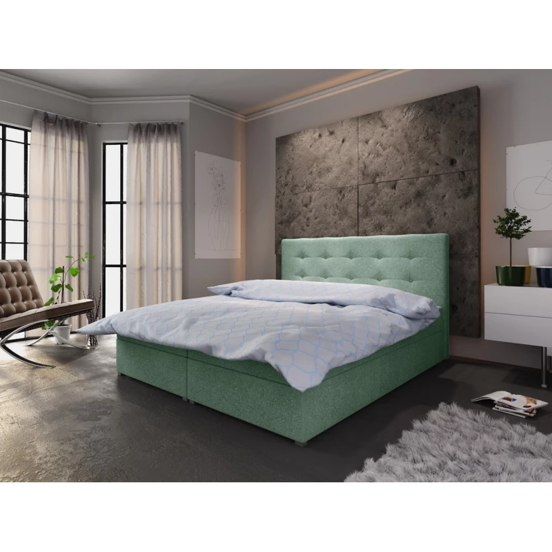 Manželská posteľ s úložným priestorom STIG COMFORT 6 - 160x200, svetlo zelená