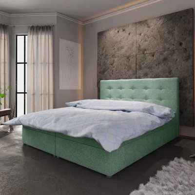 Manželská posteľ s úložným priestorom STIG 6 - 200x200, svetlo zelená