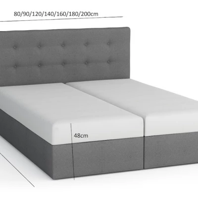 Manželská posteľ s úložným priestorom STIG COMFORT 6 - 140x200, svetlo šedá