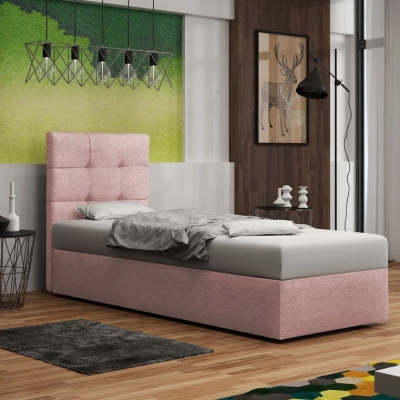 Čalúnená posteľ s úložným priestorom DELILAH 2 - 90x200, pravá, ružová