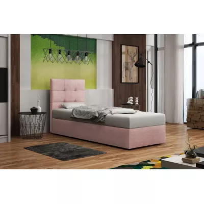 Čalúnená posteľ s úložným priestorom DELILAH 2 COMFORT - 80x200, ľavá, ružová