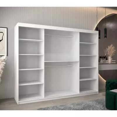 Skriňa s posuvnými dverami LILY - šírka 250 cm, biela / čierna