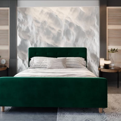 Manželská posteľ s úložným priestorom NESSIE - 140x200, zelená
