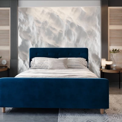 Manželská čalúnená posteľ NESSIE - 140x200, modrá