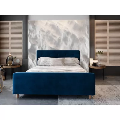 Manželská čalúnená posteľ NESSIE - 160x200, modrá