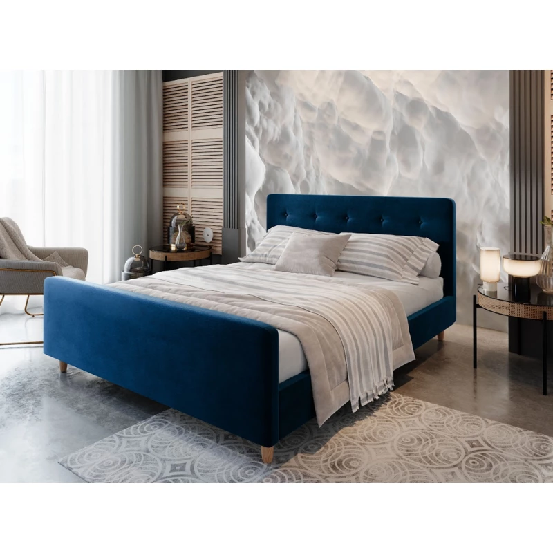 Jednolôžková čalúnená posteľ NESSIE - 90x200, modrá