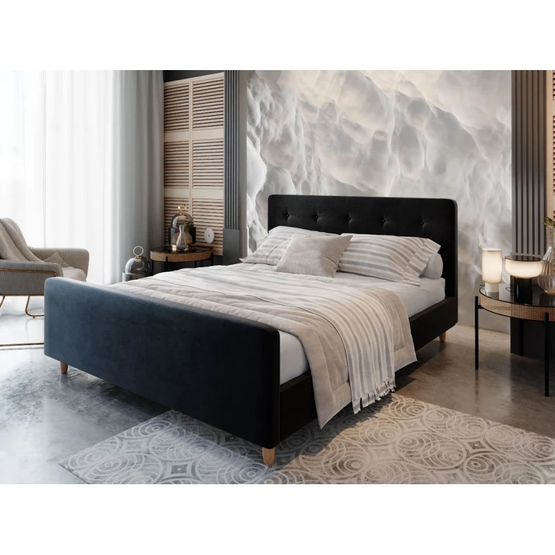 Jednolôžková čalúnená posteľ NESSIE - 120x200, čierna
