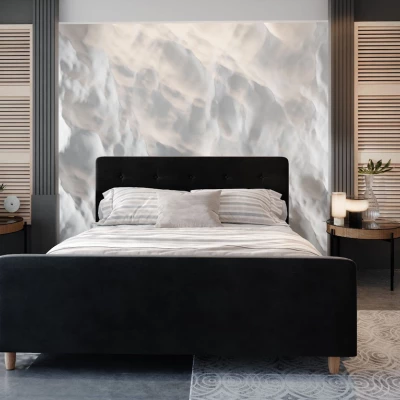 Manželská čalúnená posteľ NESSIE - 180x200, čierna