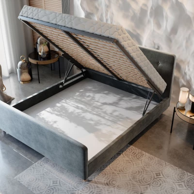 Manželská posteľ s úložným priestorom NESSIE - 160x200, béžová