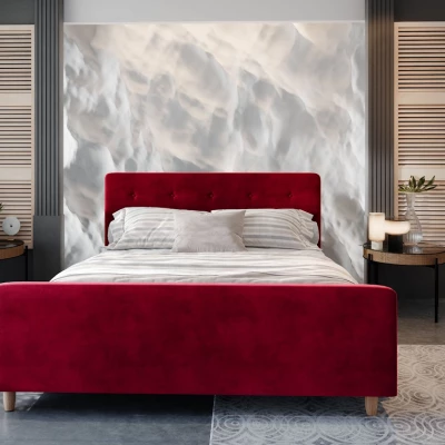 Jednolôžková čalúnená posteľ NESSIE - 90x200, červená