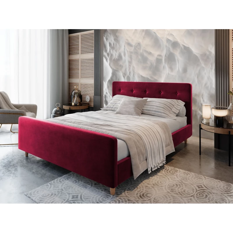 Manželská posteľ s úložným priestorom NESSIE - 140x200, červená