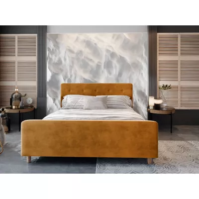 Manželská posteľ s úložným priestorom NESSIE - 180x200, horčicová