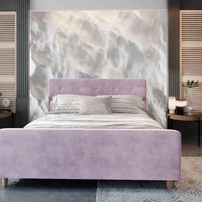 Manželská posteľ s úložným priestorom NESSIE - 140x200, ružová
