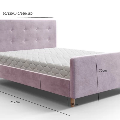 Manželská čalúnená posteľ NESSIE - 160x200, tyrkysová