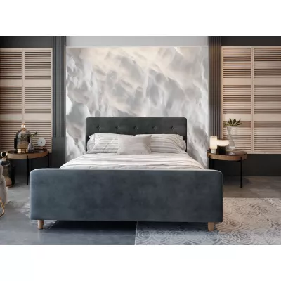 Manželská čalúnená posteľ NESSIE - 140x200, tmavo šedá