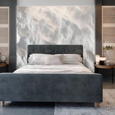 Manželská čalúnená posteľ NESSIE - 180x200, tmavo šedá