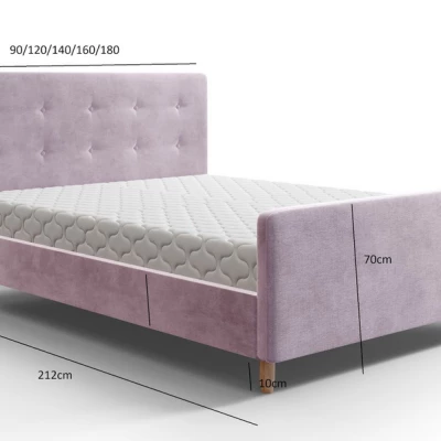 Jednolôžková posteľ s úložným priestorom NESSIE 2 - 90x200, tmavo šedá